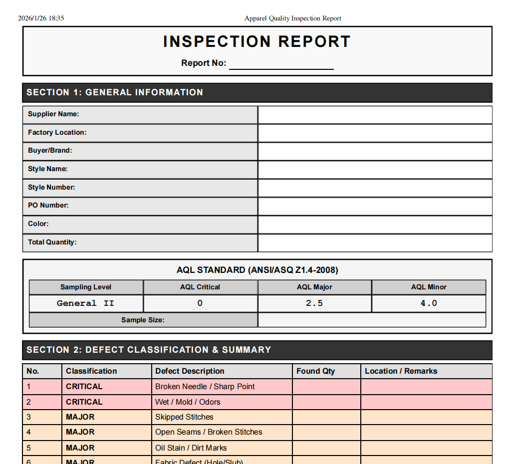 The Defect Terminator: Professional QC Inspection Report (AQL 2.5 ...